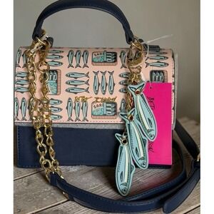 Betsey Johnson Sardine Print Crossbody Bag NWT